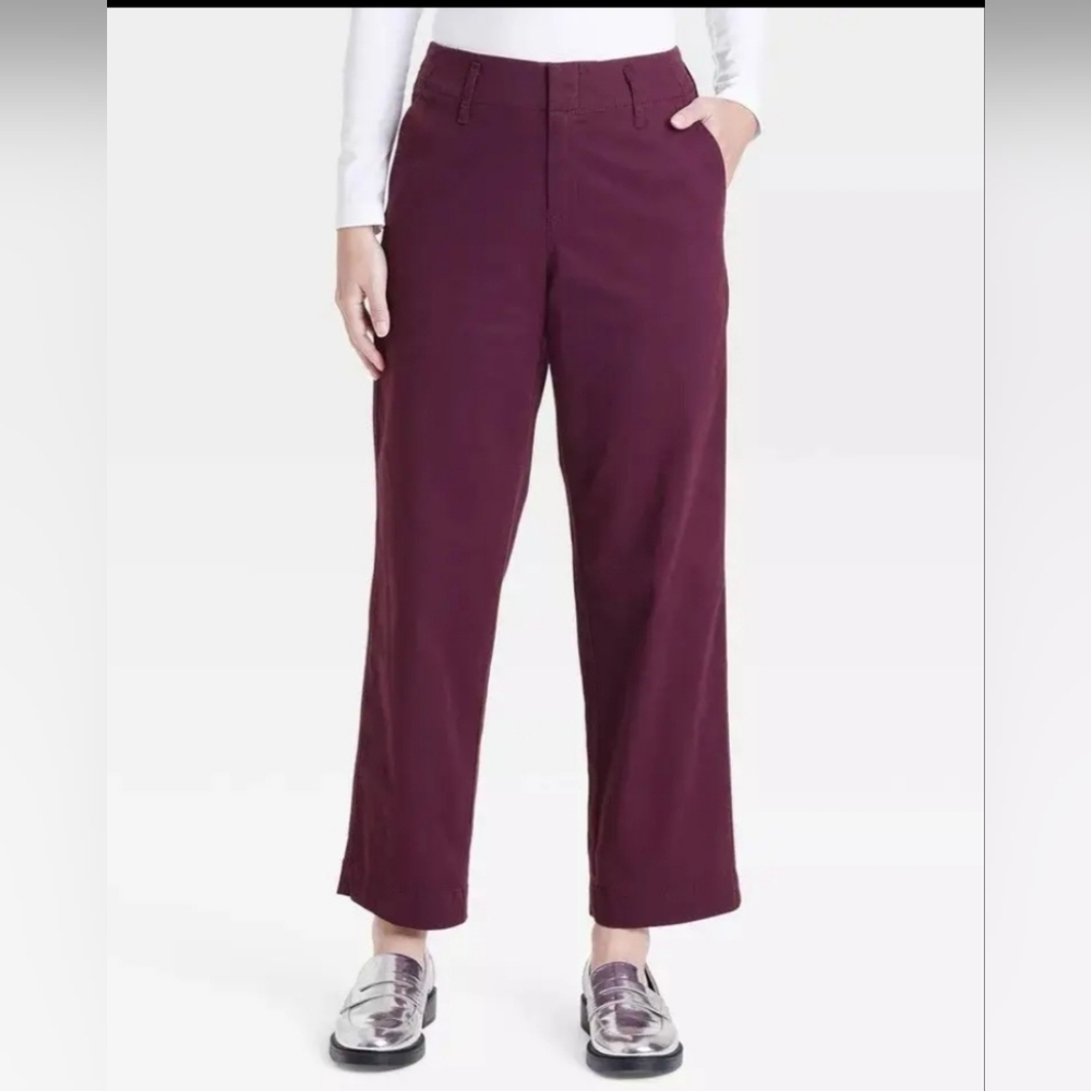 A New Day Women’s High Rise Straight Leg Pants Dark Purple Size 2 Regular New wi